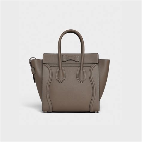 CELINE Drummed Calfskin Micro Luggage Souris 